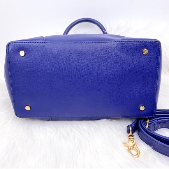Tory Burch Blue Robinson Satchel Crossbody Bag - Picture 5 of 8
